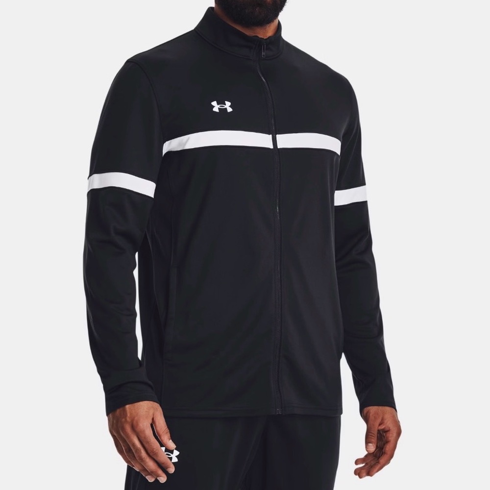 Under Armour Men's XL Black and White Performance Jacket Knit Warm Up Team